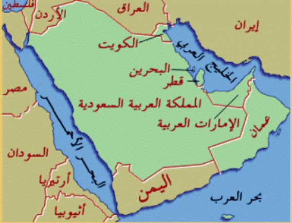 خريطة مجلس التعاون الخليجي
